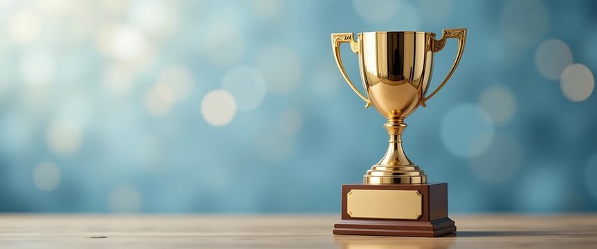 Golden Trophy Award Winner Success Achievement