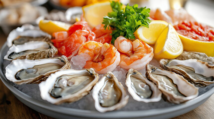 fresh shrimp and shell on a plate