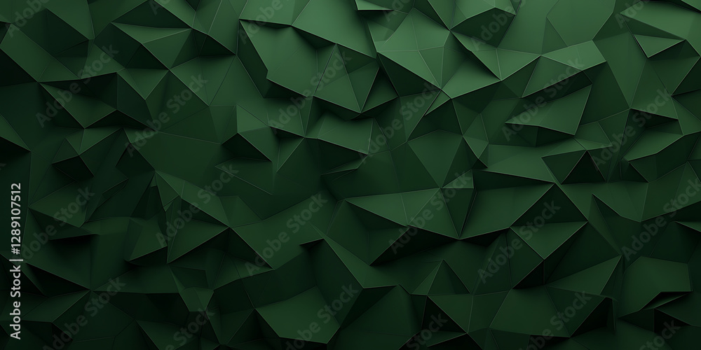 Aufkleber abstract geometric background with a pattern of triangles in deep green tones, creating depth and te