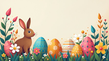 vibrant easter mosaic card set flat folk display