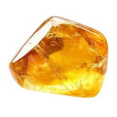 Citrine Stone Piece Isolated on Transparent Background