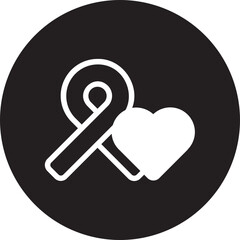 cancer ribbon glyph icon