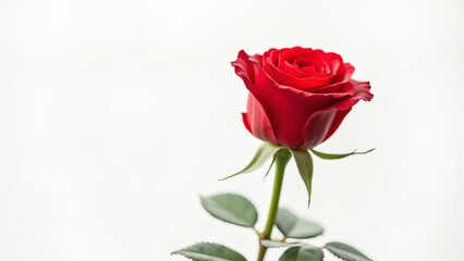 Naklejka premium single rose white romantic blossom closeup