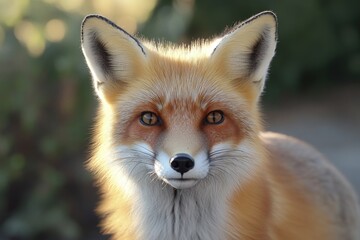 Obraz premium A close-up shot of a fox's face with a blurred background