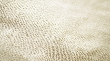 Obraz premium Close-up of soft, beige linen fabric with a smooth texture, perfect for home decor or fashion designs.