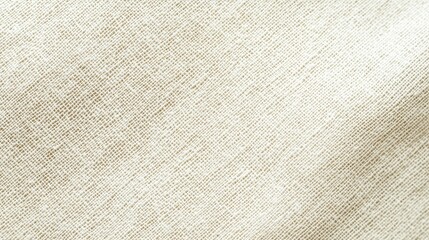 Close-up of a soft linen fabric, showcasing its natural texture and warm beige tones.