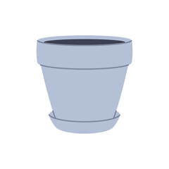 Traditional gray pot for houseplants. Perfect for creating minimalist and modern plant designs.