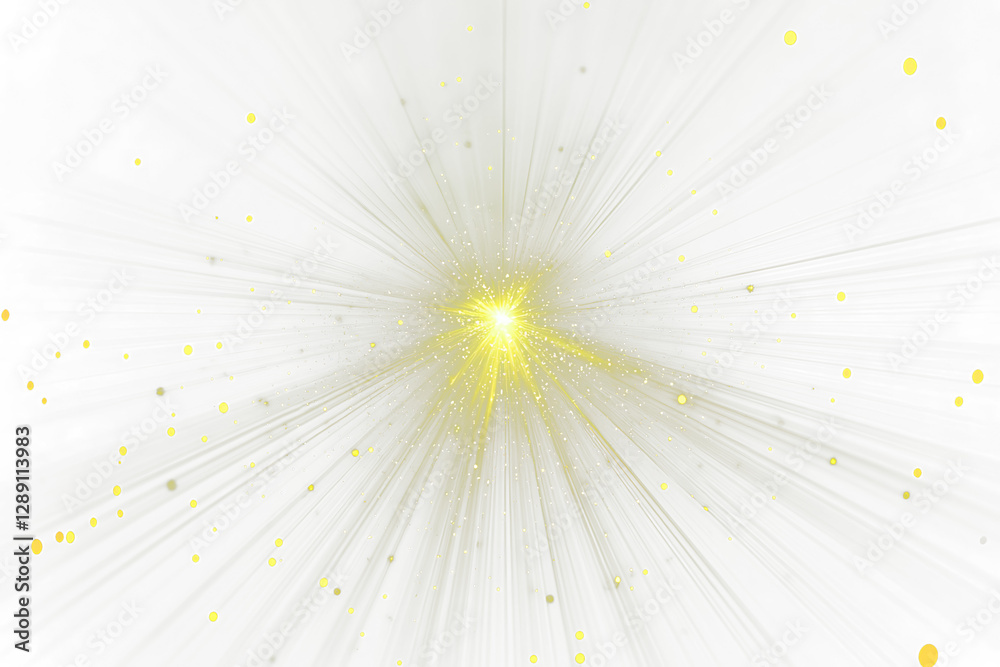 Poster golden light burst explosion with sparkles on transparent .