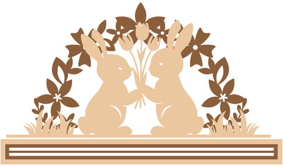 Easter Stand Decor  Laser Cut Template for Cutting machine. Easter wooden home decor template.