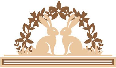 Easter Stand Decor  Laser Cut Template for Cutting machine. Easter wooden home decor template.