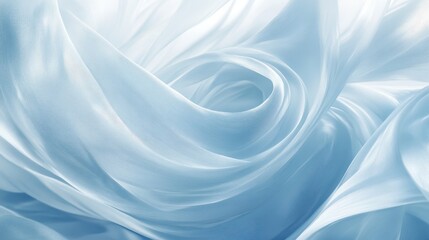 Obraz premium A serene swirl of soft blue fabric, creating a tranquil and dreamy atmosphere with delicate textures and light play.