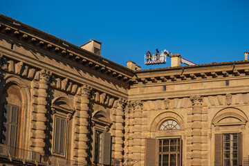 Obraz premium Detail of Pitti Palace building in Florence, Italy