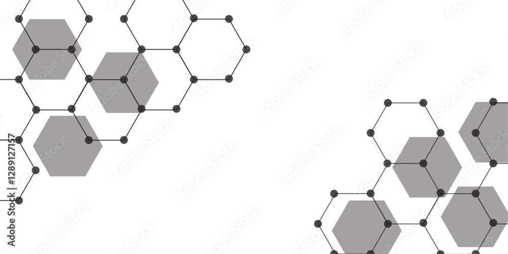 Leinwandbilder abstract schematic diagram of carbon nanotubes. white and grey hexagon technology geometric pattern 