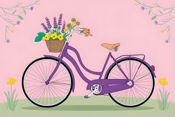 Fototapeta premium Bicycle With Flowers. 