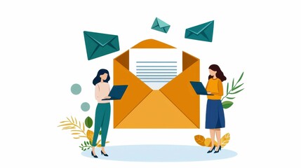 Fototapeta premium Zero inbox strategy an illustrative guide to effective email management for remote work efficiency