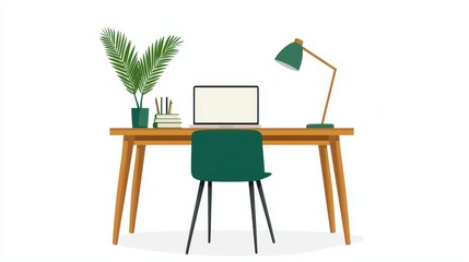 Fototapeta premium Enhance productivity stylish minimal home office inspiration in a flat for teleworking