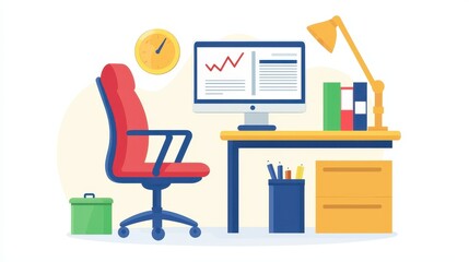 Enhancing productivity in teleworking spaces flat design illustrations of home and office balance