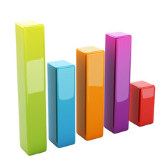Colorful bar graph representing data visualization and growth trends