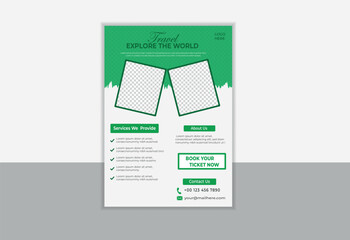 Creative Vector Travel Flyer Template Design