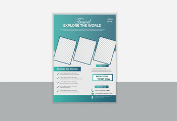 Creative Vector Travel Flyer Template Design