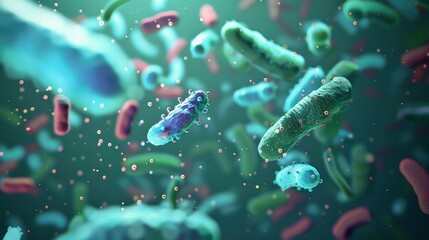 Obraz premium Probiotic supplements promoting gut health and overall well-being.