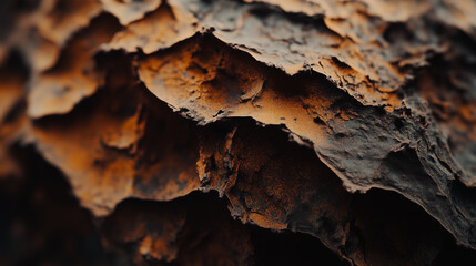 Obraz premium Macro shot of a corroded metal surface with intricate rust textures