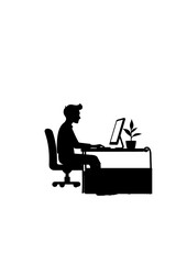 online_working_silhouette_illustrat
