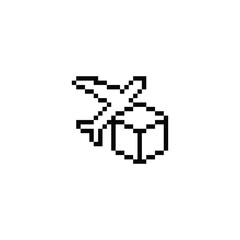 Fototapeta premium pixel plane delivery icon vector pixel art shipping icon 8 bit game logo
