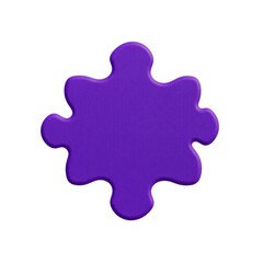 Fototapeta premium A textured purple puzzle piece with a matte surface, representing connection and problem-solving. Perfect Any Project.