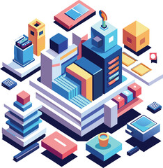 Fototapeta premium Isometric Vector Illustration – 3D Modern Design for Infographics & Web UI