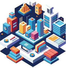 Obraz premium Isometric Vector Illustration – 3D Modern Design for Infographics & Web UI
