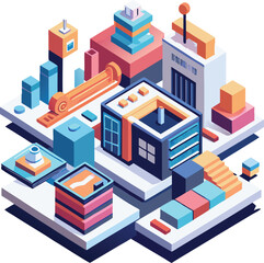 Isometric Vector Illustration – 3D Modern Design for Infographics & Web UI