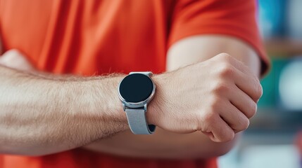 Fototapeta premium Close-Up of Customer Paying with Smartwatch in a Retail Setting