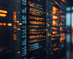 Fototapeta premium Minimalist blockchainbased public record archive with glowing UI