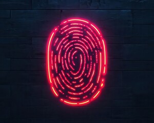 Abstract glowing fingerprint symbolizing secure government authentication