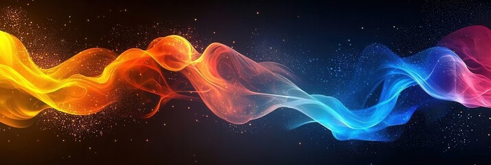 Obraz premium Abstract Colorful Energy Waves Dynamic Flow of Vibrant Hues