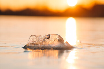 ice on a frozen lake