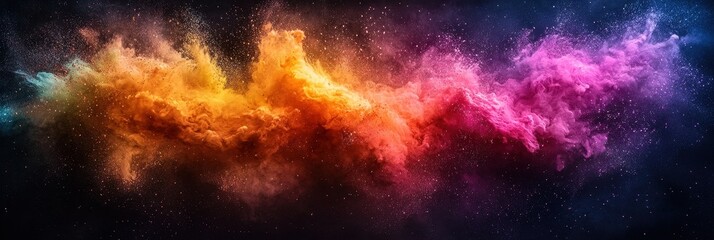 Obraz premium Abstract Cosmic Nebula Vibrant Hues of Exploding Stardust