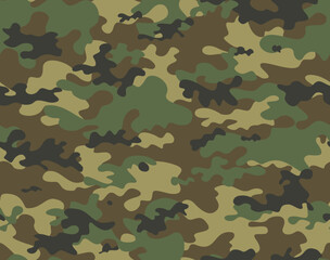 Fototapeta premium classic camouflage army seamless pattern, modern military print background, hunting design