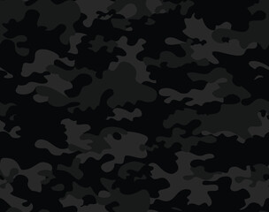 
Camouflage background. Dark seamless vector pattern