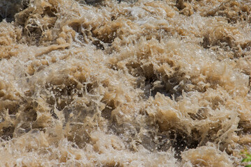 rushing flood waters