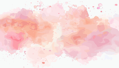 Beautiful vector abstract watercolor background in pastel shades of peach and pink, artistic texture, soft gradient, hand-painted style, dreamy backdrop, creative design, modern art