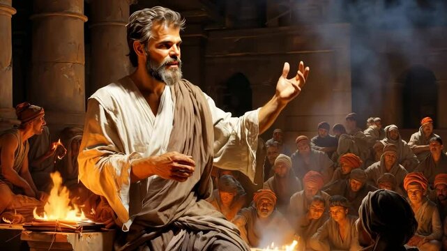 Prophet of God spreading and preaching the Word of God 4K
