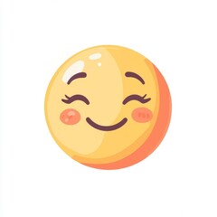 Fototapeta premium cartoon smiling emoticon isolated on white background