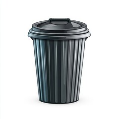 cartoon trash container isolated on white background