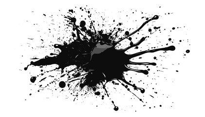 Obraz premium Vector ink splash isolated on white or transparent PNG, artistic splatter, grunge paint stain, abstract blot, watercolor drop, messy brush stroke, liquid drip, creative ink blotch