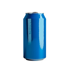 Blue Aluminum Beverage Can on Black Background