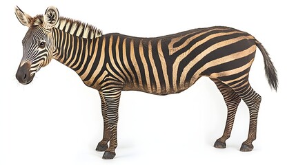 Fototapeta premium Zebra Standing Gracefully with Striking Black and White Stripes in Its Natural Habitat