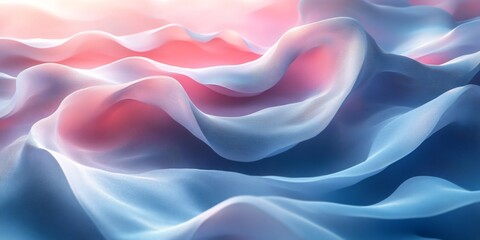 Obraz premium Pastel colored fabric waving in the wind creating a beautiful abstract pattern