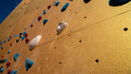 Blocs mur d'escalade.